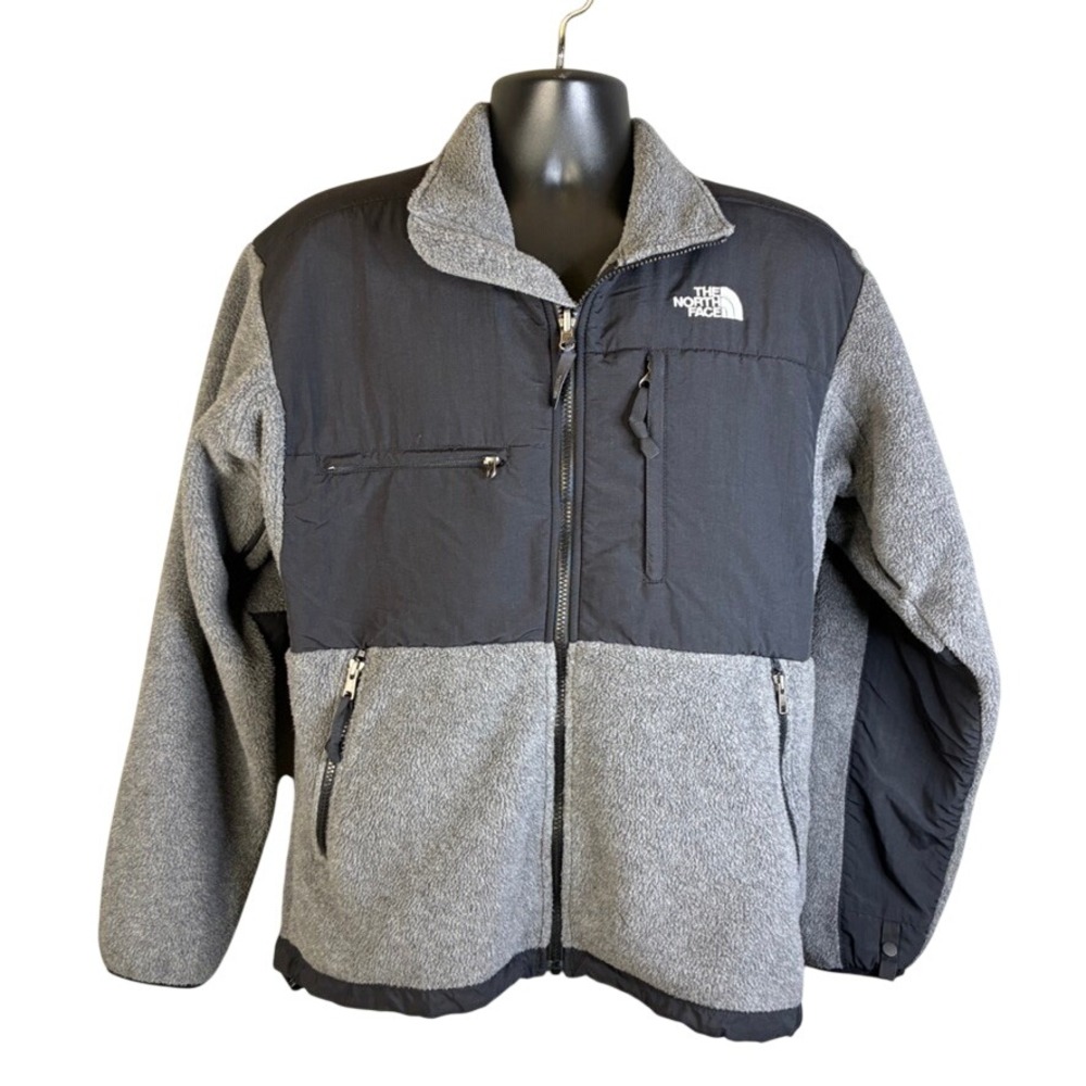 The North Face Denali Polartec Fleece Jacket Mens Small Gray Black Full Zip